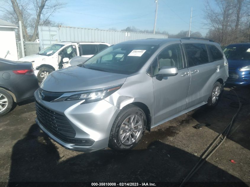 2022 TOYOTA SIENNA LE VIN: 5TDKSKFC2NS059734