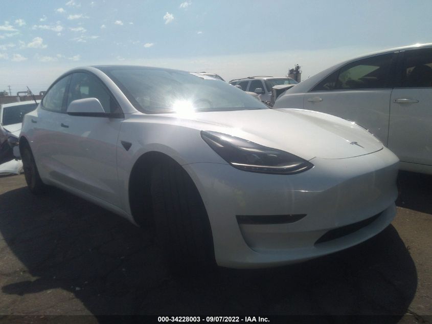 2022 TESLA MODEL 3 LONG RANGE VIN: 5YJ3E1EB0NF268117