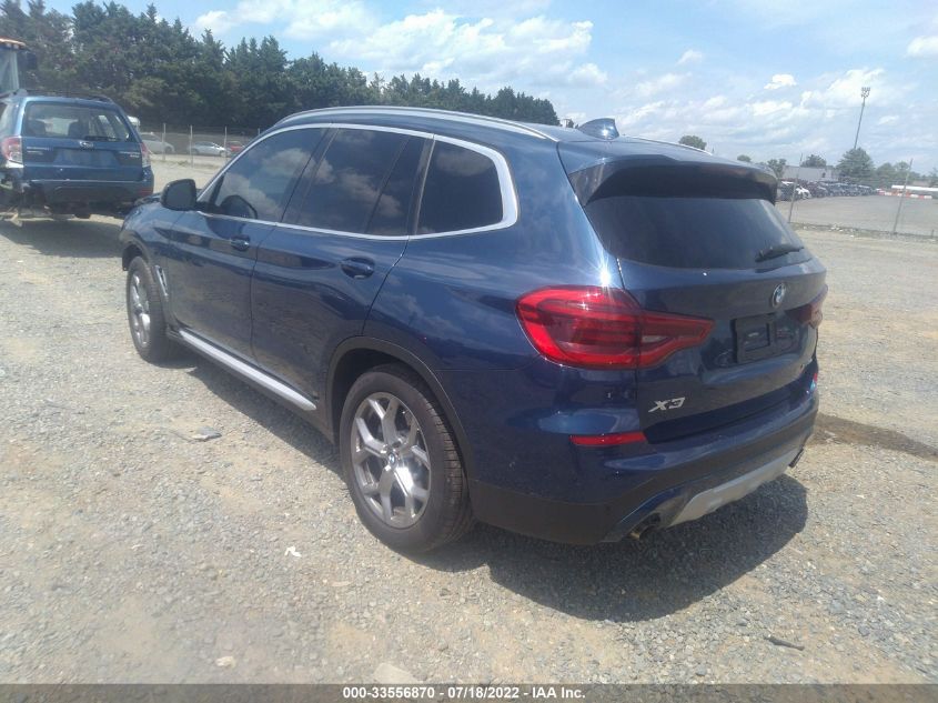 2021 BMW X3 XDRIVE30I VIN: 5UXTY5C01M9H33921