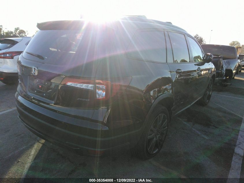 2022 HONDA PILOT SPORT VIN: 5FNYF5H37NB007307