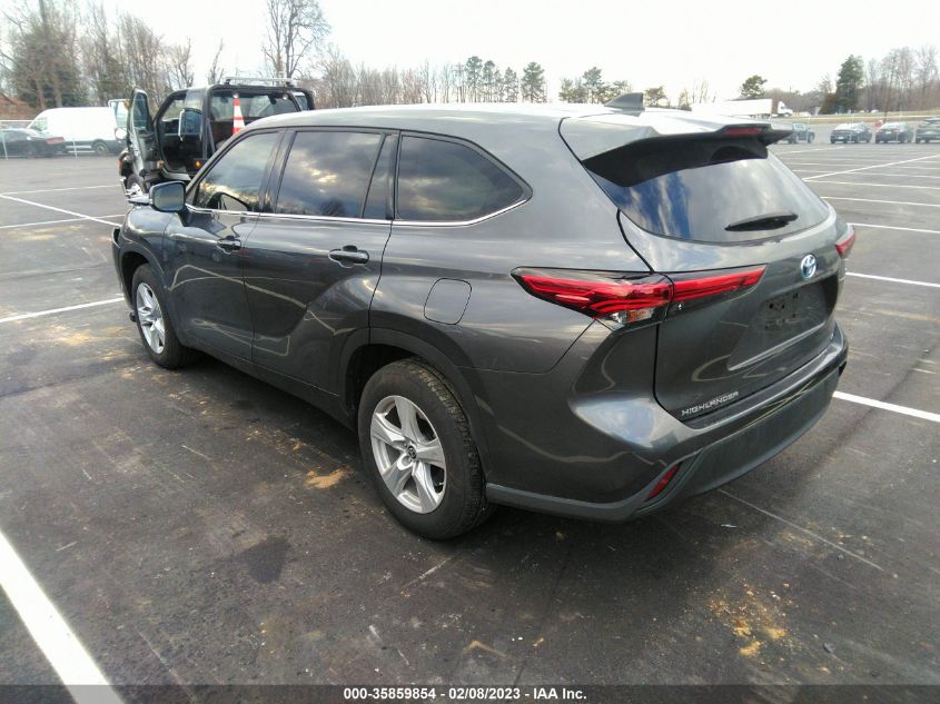 2022 TOYOTA HIGHLANDER HYBRID LE VIN: 5TDZARAHXNS512382
