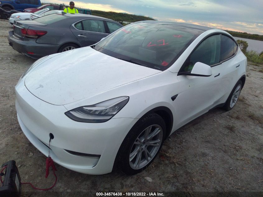 2022 TESLA MODEL Y LONG RANGE VIN: 7SAYGDEE8NF366729