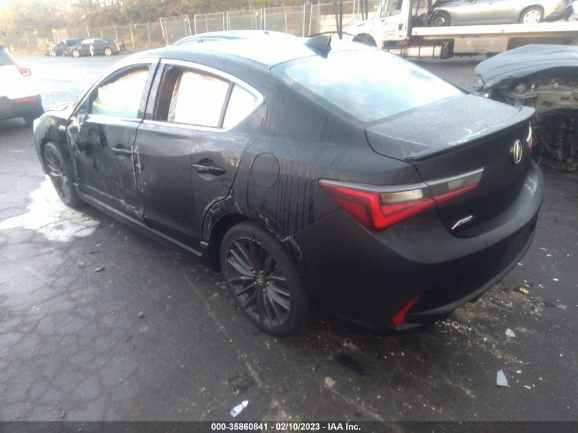 2022 ACURA ILX PACKAGE VIN: 19UDE2F89NA003316