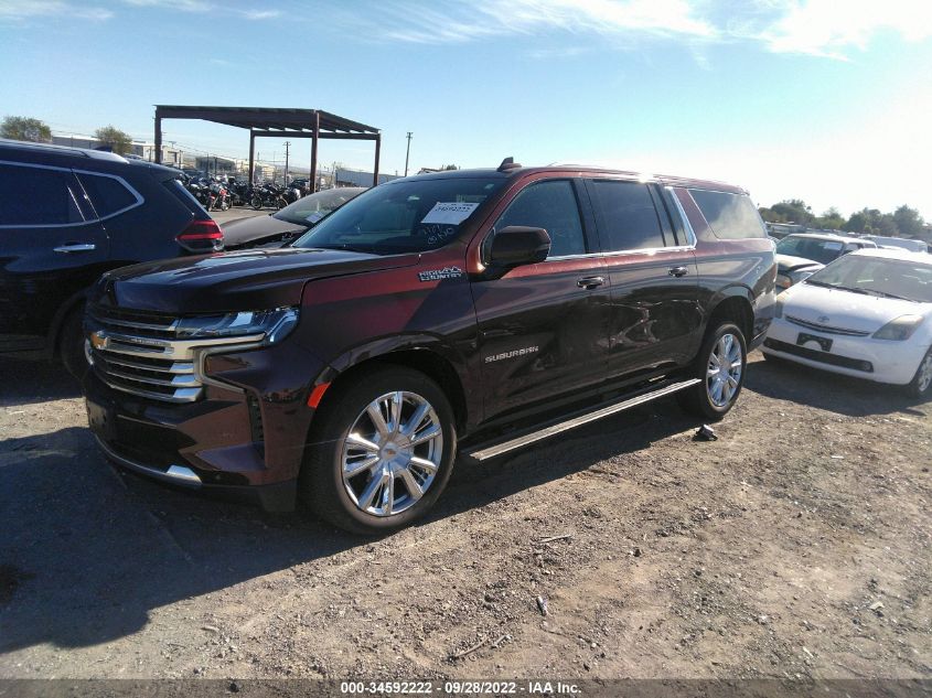 2022 CHEVROLET SUBURBAN HIGH COUNTRY VIN: 1GNSKGKL6NR152765