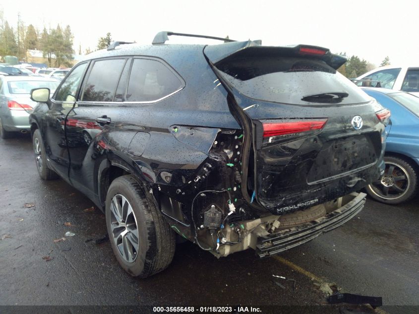 2022 TOYOTA HIGHLANDER HYBRID XLE VIN: 5TDGBRCH9NS551787