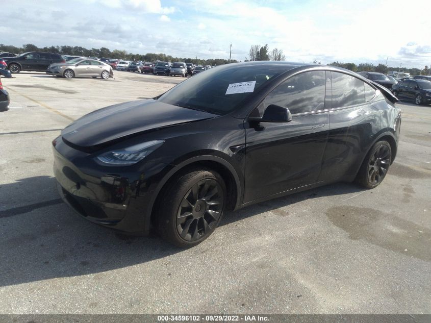 2021 TESLA MODEL Y STANDARD RANGE VIN: 5YJYGDED6MF116134