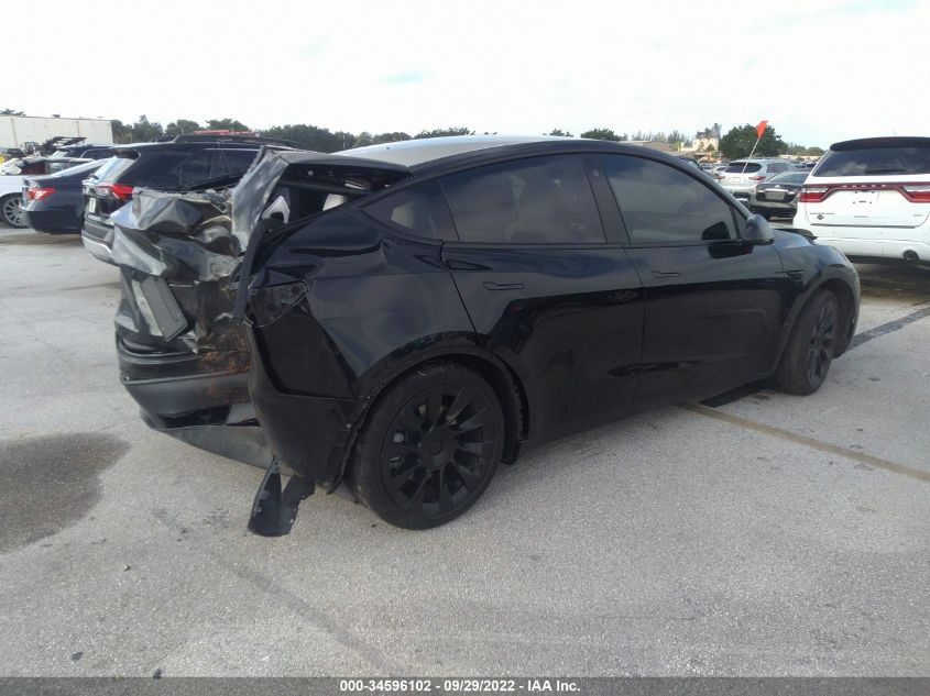 2021 TESLA MODEL Y STANDARD RANGE VIN: 5YJYGDED6MF116134