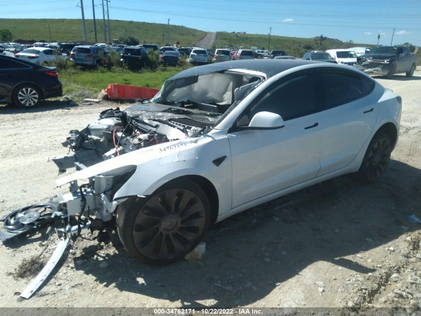 2022 TESLA MODEL 3 PERFORMANCE VIN: 5YJ3E1EC5NF323167