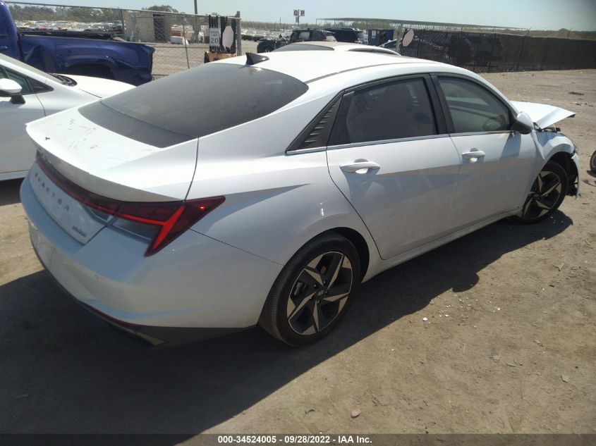 2022 HYUNDAI ELANTRA LIMITED VIN: 5NPLP4AG3NH072400
