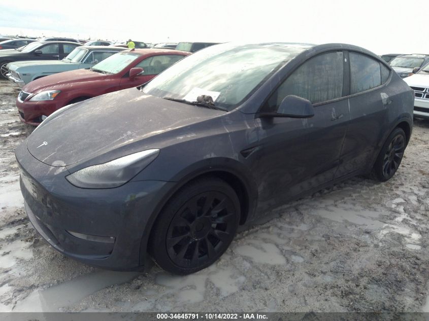 2022 TESLA MODEL Y LONG RANGE VIN: 7SAYGDEE1NF515773
