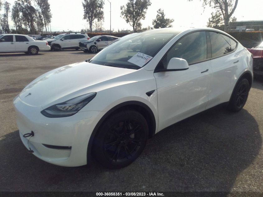 2022 TESLA MODEL Y LONG RANGE VIN: 7SAYGDEE5NF408953