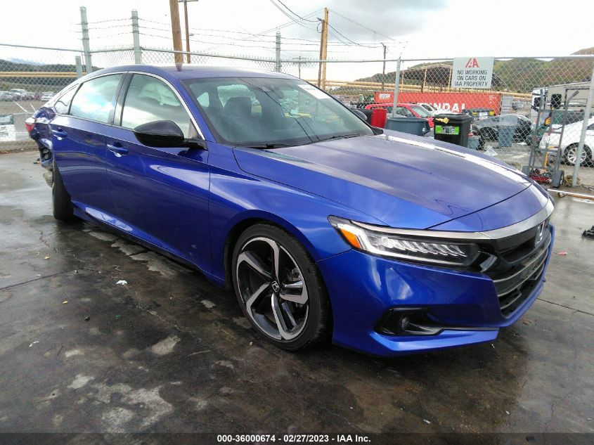 2022 HONDA ACCORD SEDAN SPORT VIN: 1HGCV1F34NA045242