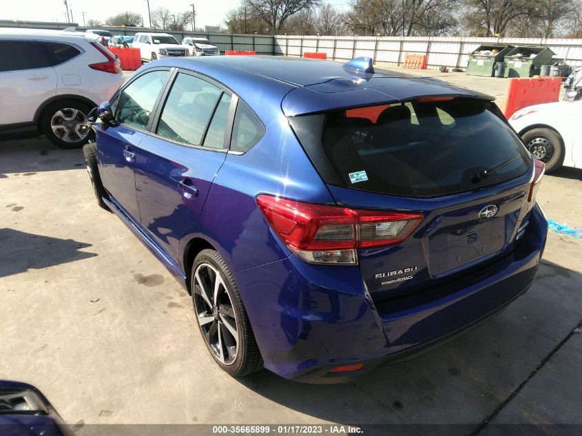 2022 SUBARU IMPREZA SPORT VIN: 4S3GTAM6XN3718803