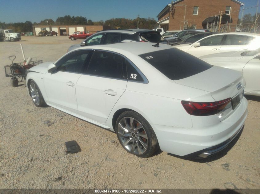 2021 AUDI A4 SEDAN S LINE PREMIUM PLUS VIN: WAUEAAF44MN007350
