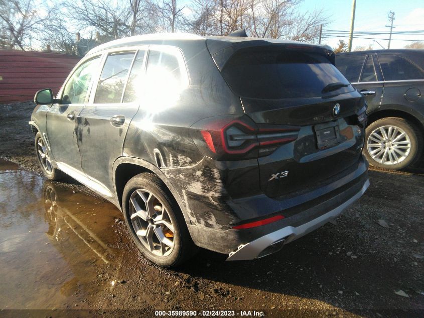 2022 BMW X3 XDRIVE30I VIN: 5UX53DP06N9K80177