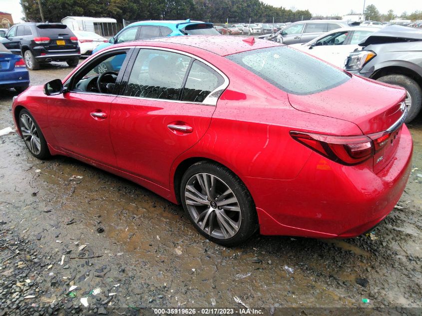 2022 INFINITI Q50 SENSORY VIN: JN1EV7CR9NM340552