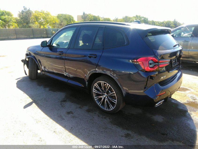 2022 BMW X3 SDRIVE30I VIN: 5UX43DP05N9M20912