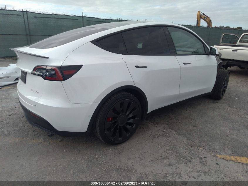 2022 TESLA MODEL Y PERFORMANCE VIN: 7SAYGDEF1NF374101