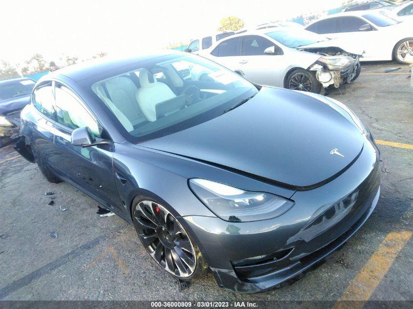 2022 TESLA MODEL 3 PERFORMANCE VIN: 5YJ3E1EC8NF263269