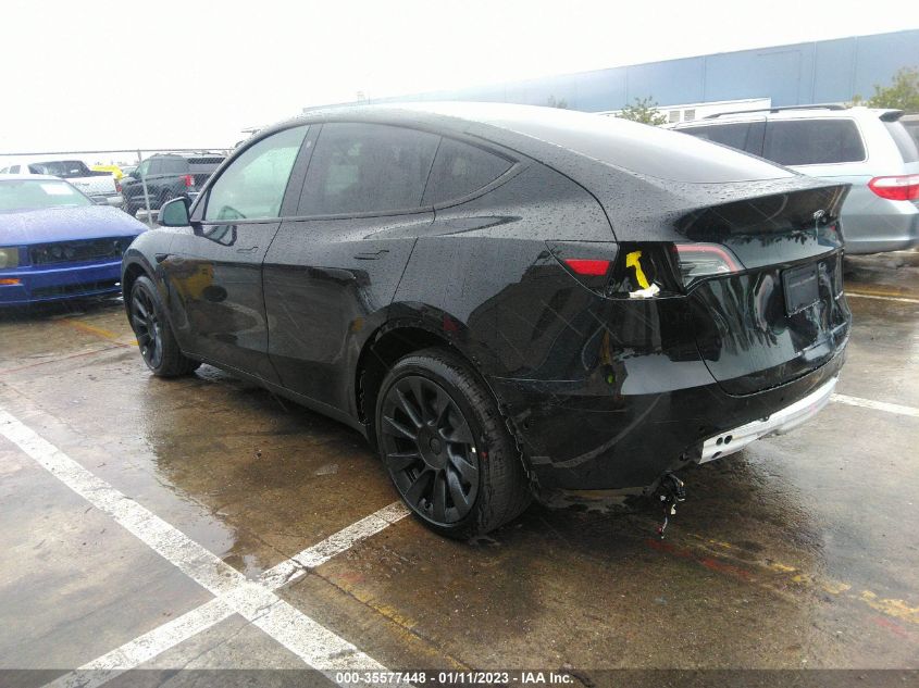2022 TESLA MODEL Y LONG RANGE VIN: 7SAYGDEE9NF574912