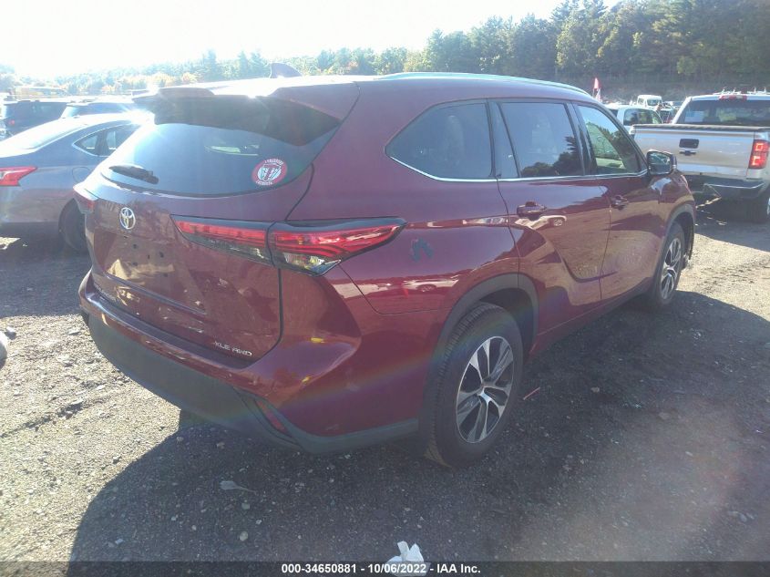 2020 TOYOTA HIGHLANDER XLE VIN: 5TDHZRBH0LS013073