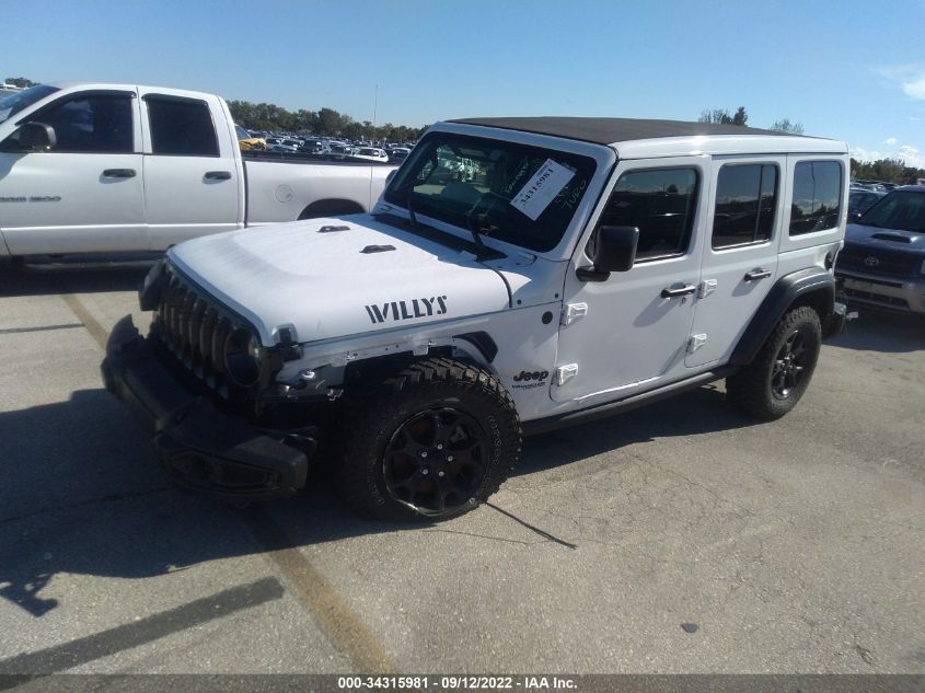 2021 JEEP WRANGLER UNLIMITED WILLYS VIN: 1C4HJXDG0MW647422
