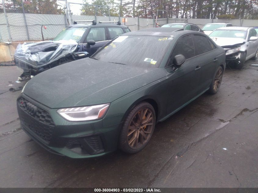 2022 AUDI S4 PREMIUM PLUS VIN: WAUB4AF4XNA048648
