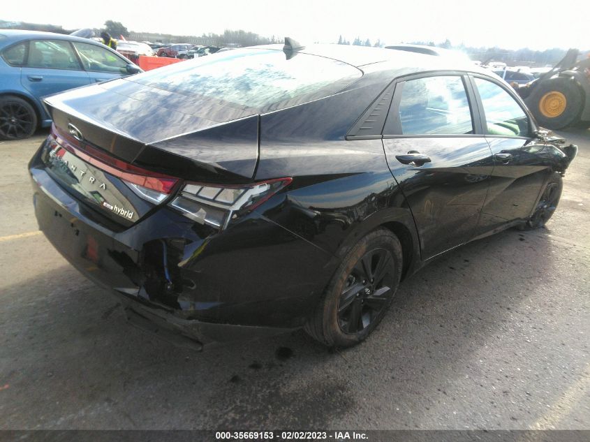 2021 HYUNDAI ELANTRA HYBRID BLUE VIN: KMHLM4AJ1MU009512