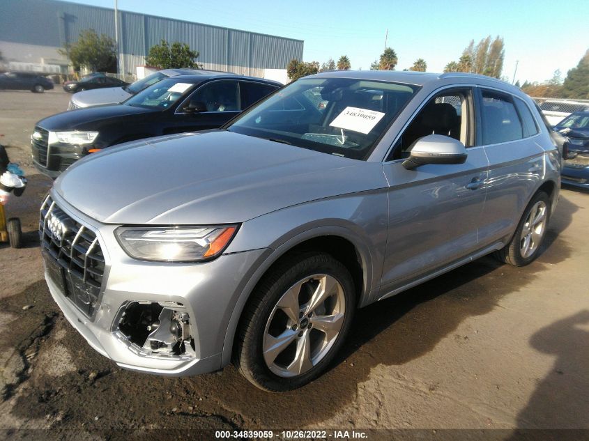 2021 AUDI Q5 PREMIUM PLUS VIN: WA1BAAFY3M2130187