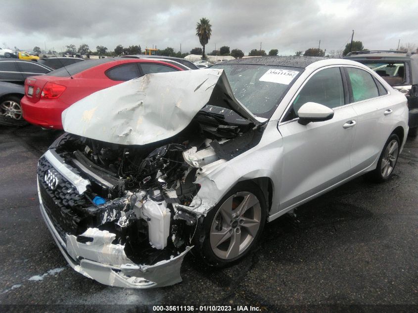 2022 AUDI A3 SEDAN PREMIUM VIN: WAUGUDGY6NA065651