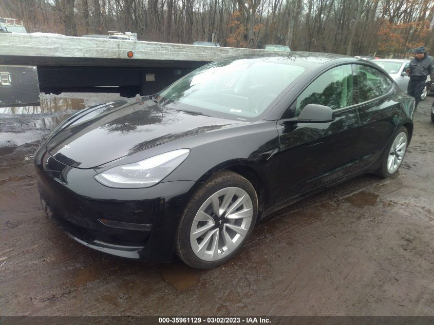2022 TESLA MODEL 3 LONG RANGE VIN: 5YJ3E1EB0NF247087