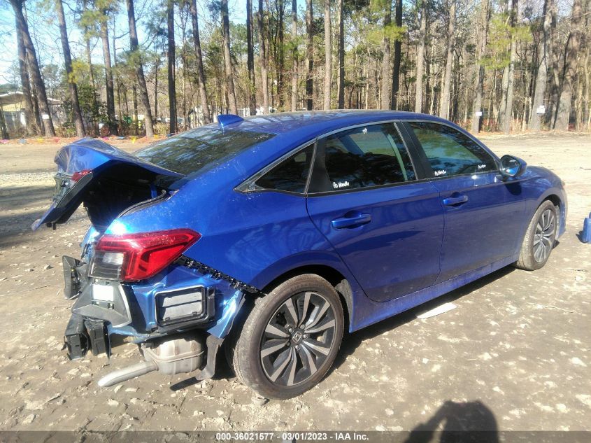 2022 HONDA CIVIC SEDAN EX VIN: 2HGFE1F75NH310672