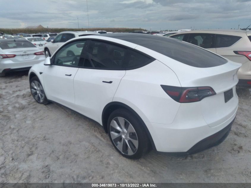 2022 TESLA MODEL Y LONG RANGE VIN: 7SAYGDEE4NF339463