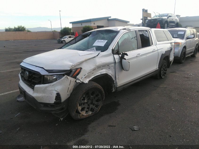 2022 HONDA RIDGELINE RTL VIN: 5FPYK3F59NB012097