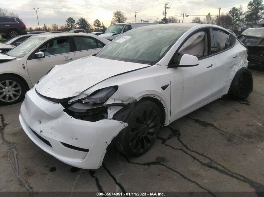 2022 TESLA MODEL Y PERFORMANCE VIN: 7SAYGDEF6NF378242
