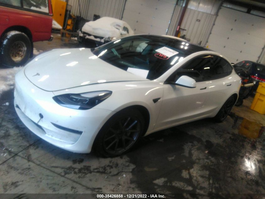 2021 TESLA MODEL 3 LONG RANGE VIN: 5YJ3E1EB9MF961945
