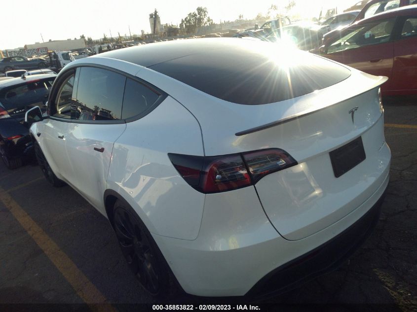 2022 TESLA MODEL Y PERFORMANCE VIN: 7SAYGDEF1NF558602