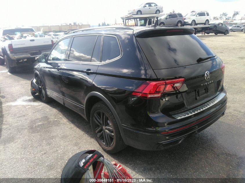 2022 VOLKSWAGEN TIGUAN SE R-LINE BLACK VIN: 3VVCB7AX6NM100007