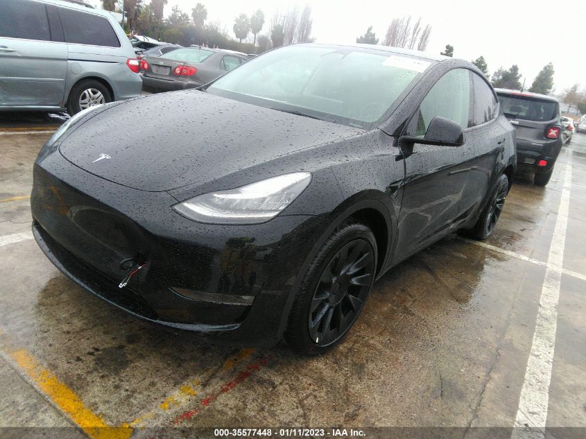 2022 TESLA MODEL Y LONG RANGE VIN: 7SAYGDEE9NF574912