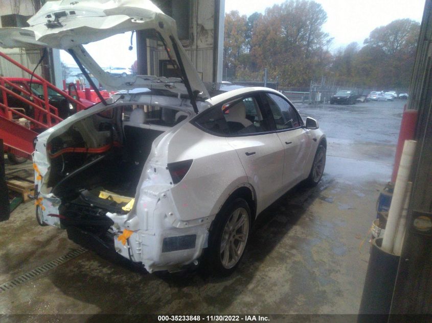 2021 TESLA MODEL Y LONG RANGE VIN: 5YJYGDEE3MF252620