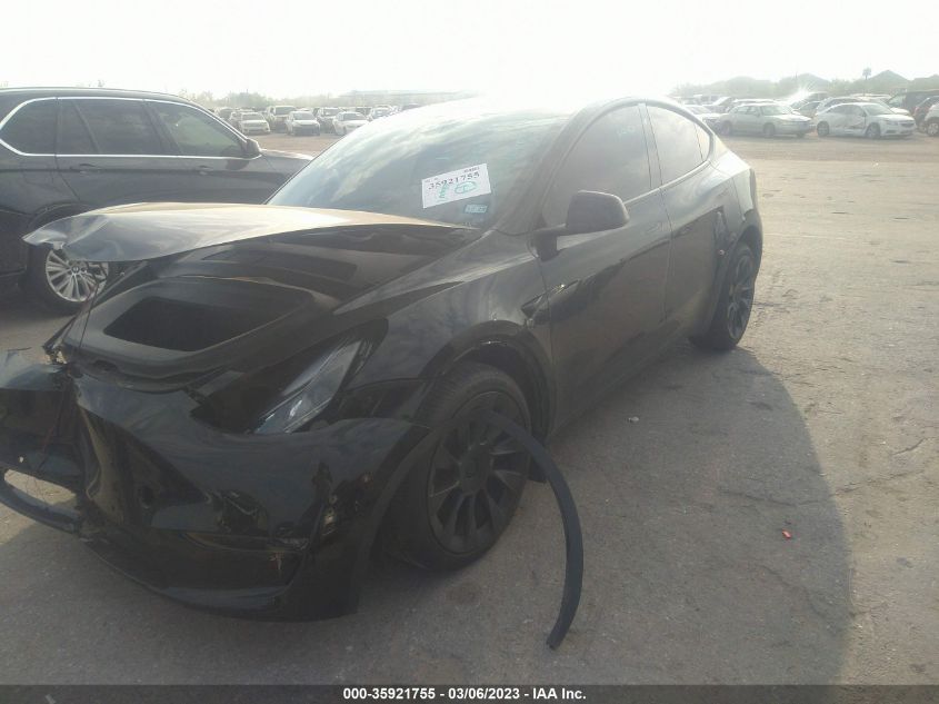 2022 TESLA MODEL Y LONG RANGE VIN: 7SAYGDEE5NF535900