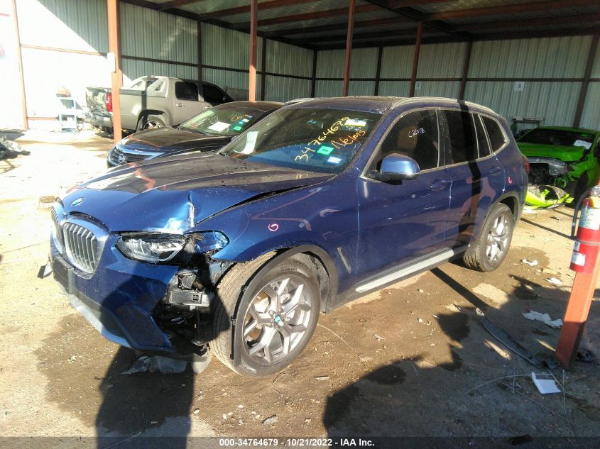 2022 BMW X3 SDRIVE30I VIN: 5UX43DP02N9N29392