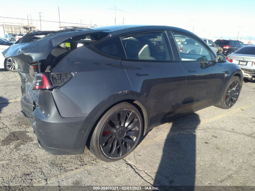 2022 TESLA MODEL Y PERFORMANCE VIN: 7SAYGDEF4NF343974