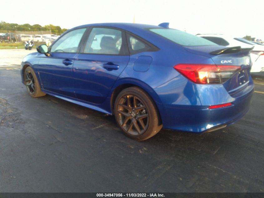 2022 HONDA CIVIC SEDAN SPORT VIN: 2HGFE2F51NH543324