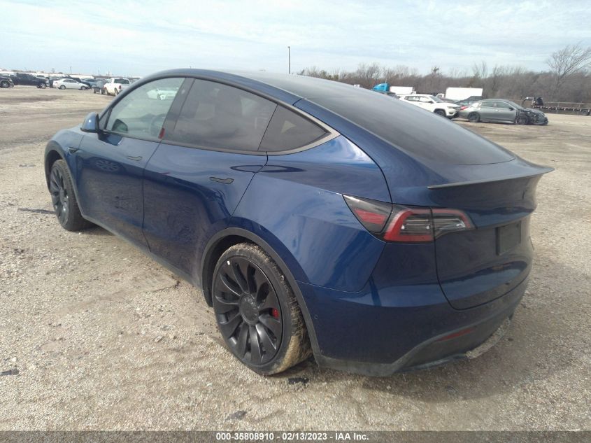 2022 TESLA MODEL Y PERFORMANCE VIN: 7SAYGDEF7NF449531