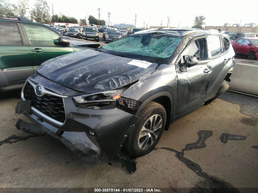 2021 TOYOTA HIGHLANDER HYBRID XLE VIN: 5TDGARAH8MS505520