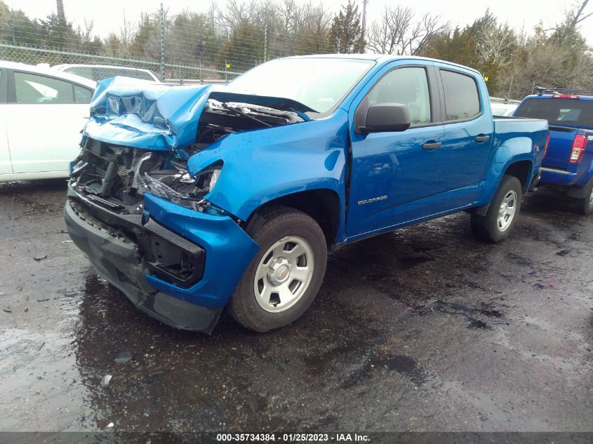 2021 CHEVROLET COLORADO 2WD WORK TRUCK VIN: 1GCGSBEA3M1120459
