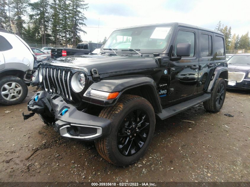 2022 JEEP WRANGLER 4XE UNLIMITED SAHARA VIN: 1C4JJXP63NW182964