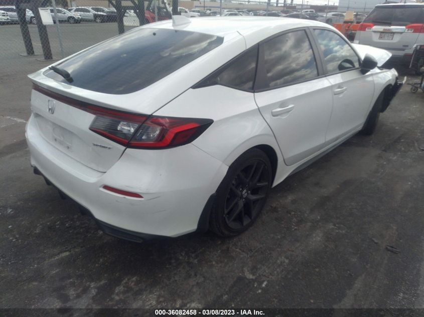 2022 HONDA CIVIC HATCHBACK SPORT VIN: 19XFL2H88NE016176