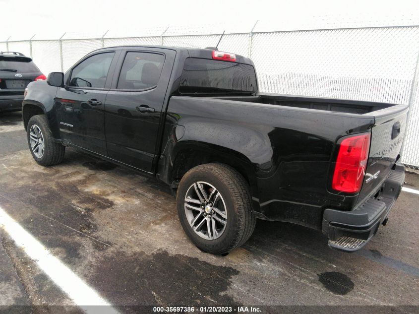 2021 CHEVROLET COLORADO 2WD WORK TRUCK VIN: 1GCGSBEA8M1166191